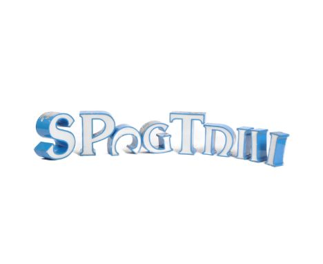 A selection of 20th century advertising point of sale exterior or interior light up letters, each having blue metal cases wit