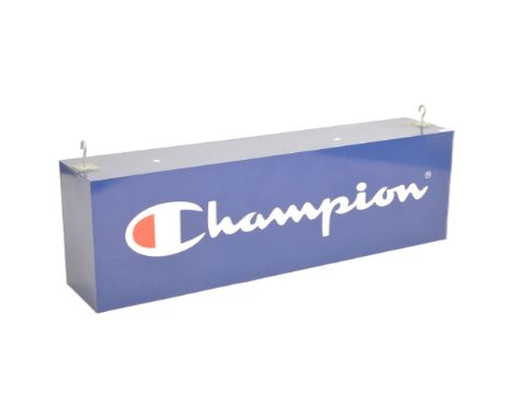 Champion - A Contemporary shop display advertising light box sign for the clothing company Champion. The metal light box fini