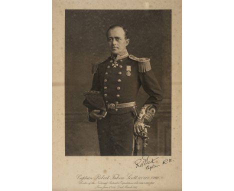 *Scott (Robert Falcon, 1868-1912). Three-quarter length portrait by Maull & Fox, after 1913,  sepia photogravure of Scott in 