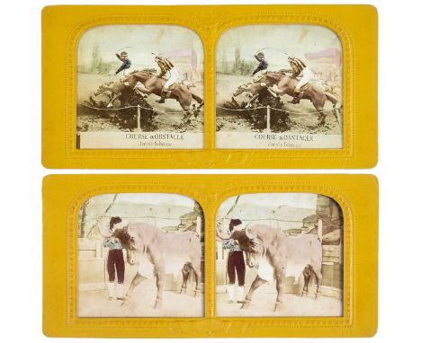 *Stereoviews. A collection of 75 flat-mount stereoviews, circa 1850s/1860s,  subjects include French hold-to-light tissue vie