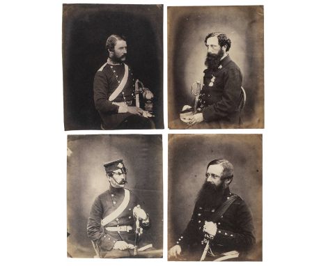 *56th (West Essex) Regiment of Foot. A group of 13 photographic portraits of British officers, mid 1850s,  mostly serving wit