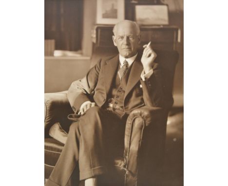 *Edis (Olive, 1876-1955). Two portraits of the novelist John Galsworthy, c. 1930,  sepia-toned platinum prints, the first sho
