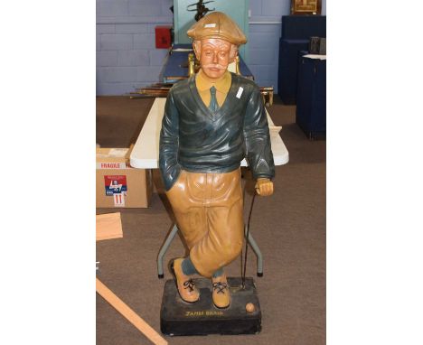 Hollow composition or glass fibre model of golfer James Braid, approx 140cm high
