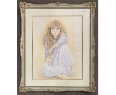 British contemporary, Portrait of a young girl, watercolour, inscribed "Sara" lower right, 48x61cm, framed and glazed.