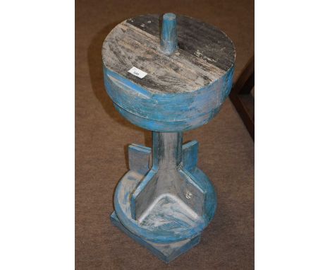 An unusual painted plywood French mould for a boat piston, approx 70cm high