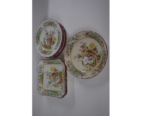 Group of Spode pheasant dishes made for Waring &amp; Gillow