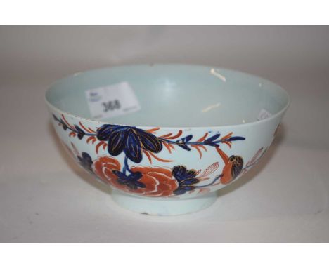 A Vauxhall porcelain bowl circa 1770 with an Imari design, 15cm diameter