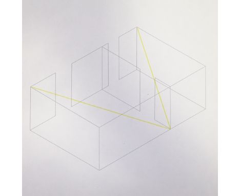 Fred Sandback (1943 - 2003), lithograph, abstract, 1972, sheet size 8" x 8", unframedVery good condition 