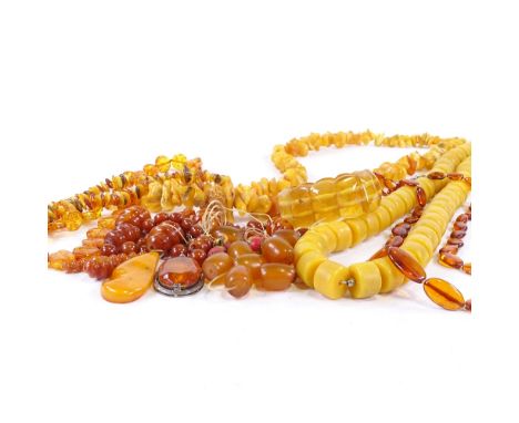 Various amber and composite beads and necklacesLot sold as seen unless specific item(s) requested 