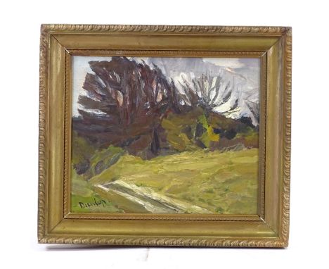 Ronald Ossory Dunlop, oil on board, wooded landscape, signed, 10" x 12", framedVery good condition 
