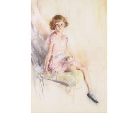Bevan Petman, coloured pastels, portrait of Kathleen, signed and dated 1938, 18" x 12.5", framed 