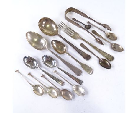 Various silver flatware, mostly spoons and competition awards, 10.5oz totalLot sold as seen unless specific item(s) requested