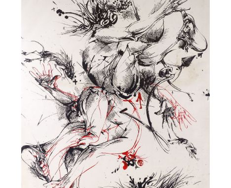 Vladimir Velickovic, lithograph, abstract figure, 1981, signed in pencil, no. 75/99, sheet size 39" x 27", unframedA number o
