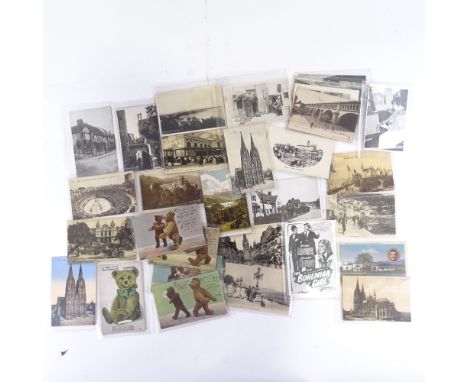 A group of early 20th century postcards, including Steiff 