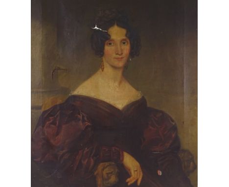 A pair of early 19th century oils on canvas, portraits of the Reverend John Wright and Dorothy Wright, unsigned with further 