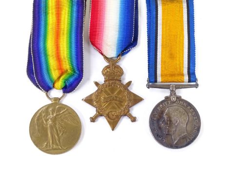 A trio of First World War medals to Driver E Cave, Army Service Corps 