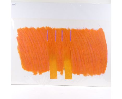 Richard Smith, offset lithograph/collage, Sun Curtain, published 1971, sheet size 24" x 36", unframedVery slight paper discol
