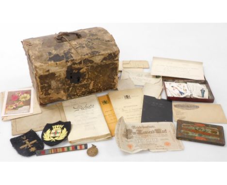 A G. Wiggley's trunk, containing documents relating to the Broadhead Family of Nottingham, including papers relating to the f
