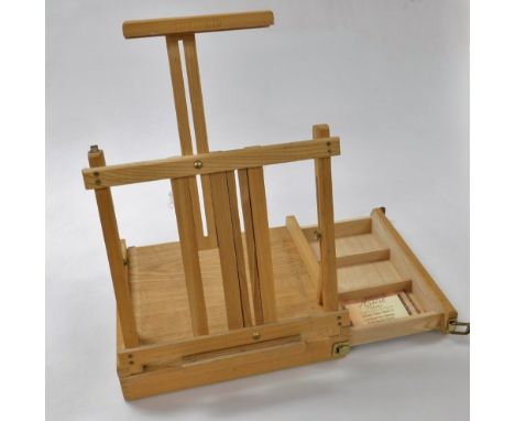A J T Thrift Limited pine cased artist's box, with integral easel.