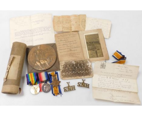 A group of WWI war medals, named to PTE. W. Broadhead, South Nottinghamshire Hussars, 1989, subsequently Machine Gun Corps (I