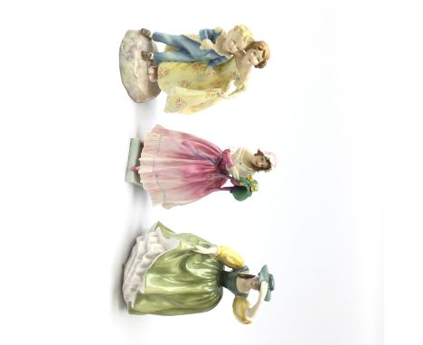 Royal Worcester figure 'Sister' modelled by Freda Doughty no. 3149, Royal Doulton figure 'The New Bonnet' HN 1728 and 'Butter