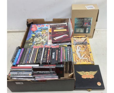 Hard Rock vinyl: Iron Maiden The First Ten Years and Best of The Beast boxed sets, CD's Eddie's Archive Ltd.ed casket, in box