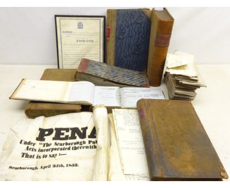 Collection of Victorian Scarborough Public Market Co. Ephemera incl. copy of the Scarborough Market Act 1854, qty. of Scarbor