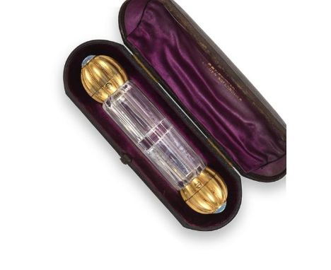 A Victorian Silver-Gilt Mounted Cut-Glass Scent-Bottle, by Abraham Brownett, London, 1866, Retailed by R. &amp; F. Schafer, G