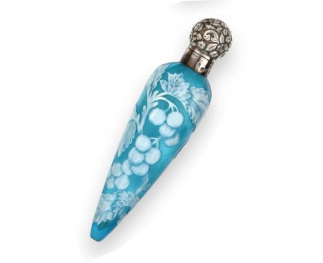 A Victorian Silver-Mounted Cameo-Glass Scent-Bottle, The Silver Mounts Probably by S. Blanckensee and Son, Birmingham, 1885, 
