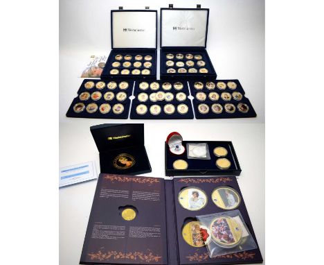 A large collection of Princess Diana interest proof coins, mostly by Westminster, two Bradbury Mint, mostly with coloured por