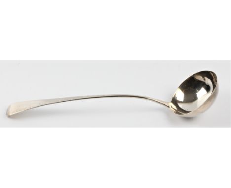 A George III silver ladle of plain design, hallmarked London 1798, with makers mark SA possibly for Stephen Adams. BOOK A VIE