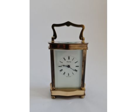 A brass Henley carriage clock. IMPORTANT: Online viewing and bidding only. Collection by appointment via our website or arran