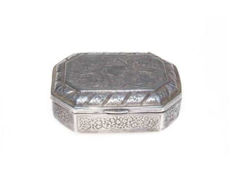 Continental silver table snuff box.
