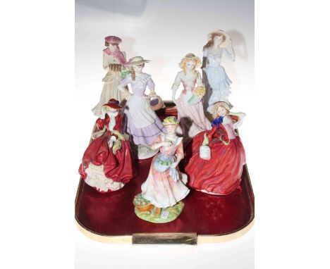 Three Royal Doulton and four Royal Worcester 'Seasons' figurines (7).