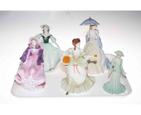 Four Coalport and Royal Worcester figures (5).
