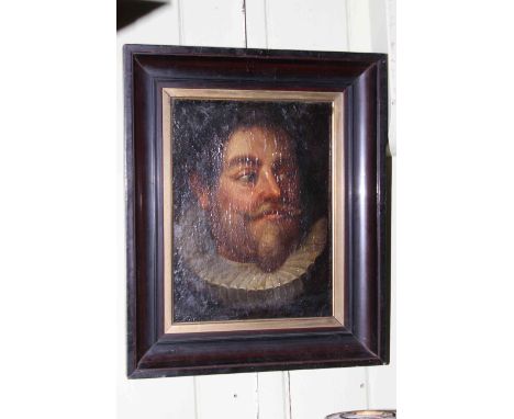 17th/18th Century Dutch portrait of Casper Di Crayer, oil on canvas laid on panel, 34.5cm by 26cm, in ebonised frame.