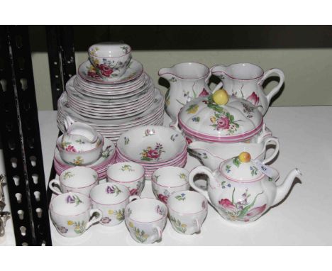 Collection of Spode 'Marlborough Sprays', dinner and teaware including two jugs, tureen, gravy boat and stand, teapot, sugar 