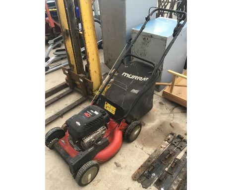 A QUATTRO 40 PETROL LAWNMOWER WITH A BRIGGS AND STRATTON ENGINE 
