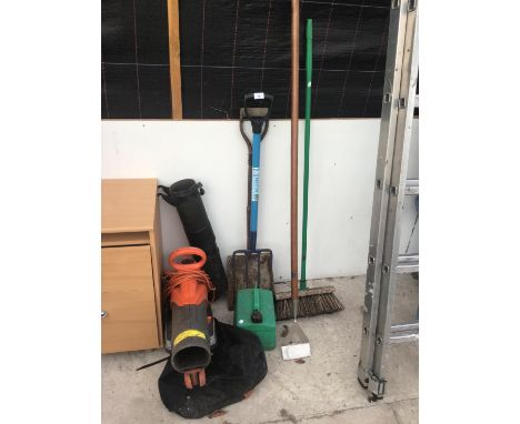 VARIOUS ITEMS TO INCLUDE A LEAF BLOWER, GARDEN TOOLS ETC 