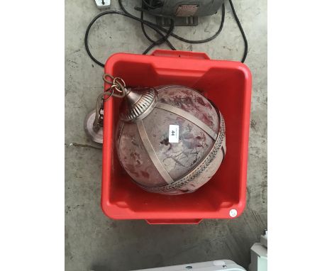 A LARGE SPHERICAL CEILING LAMP 