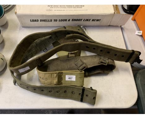 FOUR BRITISH ARMY WEBBING BELTS 