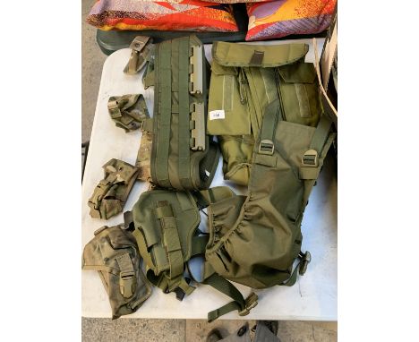 A COLLECTION OF MODERN ARMY ITEMS TO INCLUDE BAGS ETC 