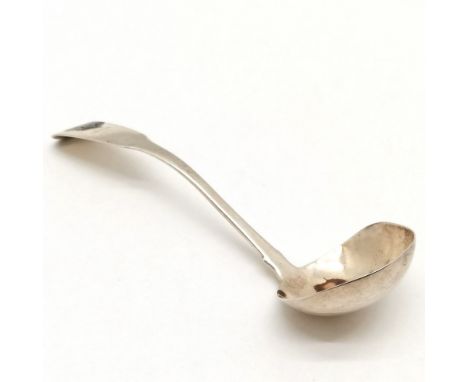 Antique (1770) Irish britannia standard silver ladle - 14cm &amp; 25g ~ slight dents to bowl otherwise in good used condition