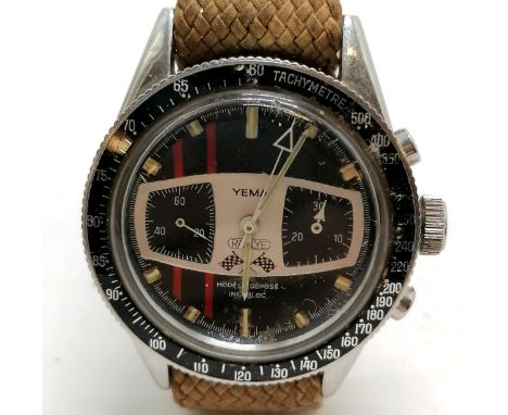 Yema Rallye Mario Andretti vintage 1960's/70's Gents chronograph wristwatch Ref 575570 - 38mm case - scuffs top glass, marks 