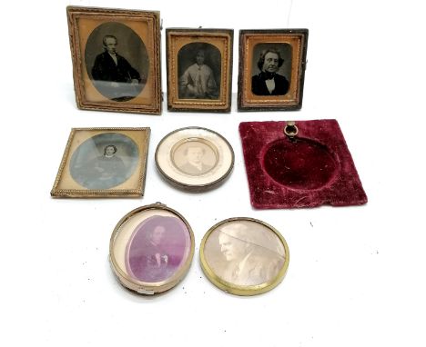 4 ambrotype framed and unframed portrait photographs largest 9cm x 8cm etc. 