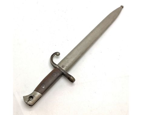 Antique military bayonet with original scabbard - 43cm long ~ marked U145 to scabbard tag &amp; crown mark to blade ~ lacks s