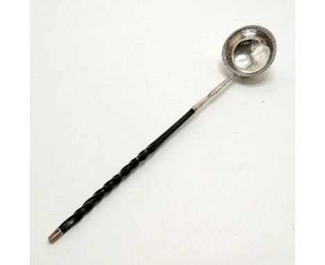 Late 18th century silver toddy ladle with twisted baleen handle by John Langlands I &amp; John Robertson I - 31cm long 
