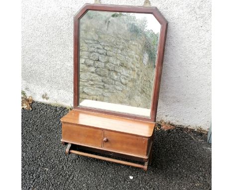 Antique mahogany wall shelf/mirror with towel rail 83cm high x 45cm wide 