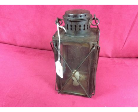 A 19th Century rectangular tin candle lantern