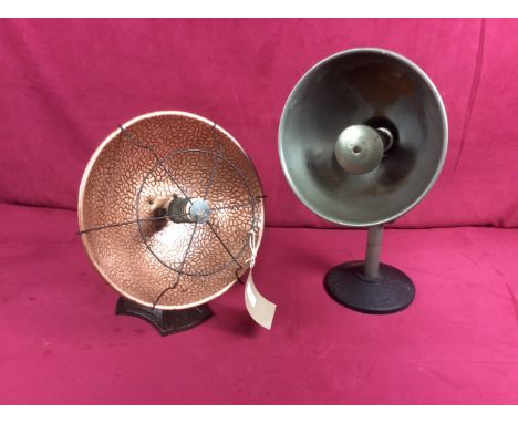 A Premier lamp heater with copper bowl and another similar